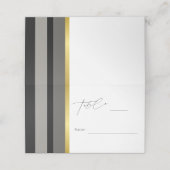 Carte De Placement Mariage de typographie Elegant Black Grey Gold Str (Extérieur déplié)