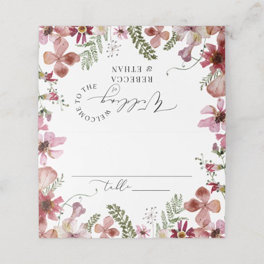 Carte De Placement Mariage de typographie moderne (Extérieur déplié)