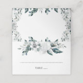 Carte De Placement Mariage de verdure et de fleurs blanches (Extérieur déplié)