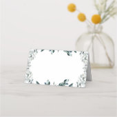 Carte De Placement Mariage de verdure et de fleurs blanches (Dos)