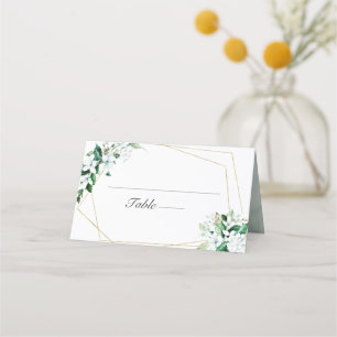 Carte De Placement Mariage de verdure fleurie géométrique