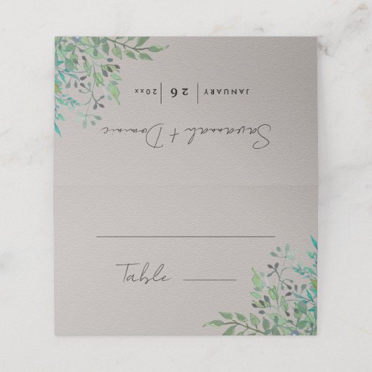 Carte De Placement Mariage de verdure forestière rustique (Extérieur déplié)