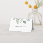 Carte De Placement Mariage de verdure légère Airy Botanical (Dos)