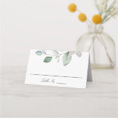 Carte De Placement Mariage de verdure légère Airy Botanical (Devant)