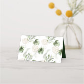 Carte De Placement Mariage de verdure tropicale or rose pâle (Dos)