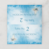 Carte De Placement Mariage de voilier Watercolor (Extérieur déplié)