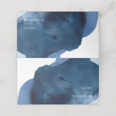 Carte De Placement Mariage d'éclaboussure couleur marine (Extérieur déplié)