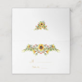 Carte De Placement Mariage décoratif Fleurs d'été (Extérieur déplié)