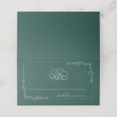 Carte De Placement Mariage d'émeraude floral rustique (Extérieur déplié)