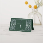 Carte De Placement Mariage d'épée médiévale Silver Green Royal (Dos)