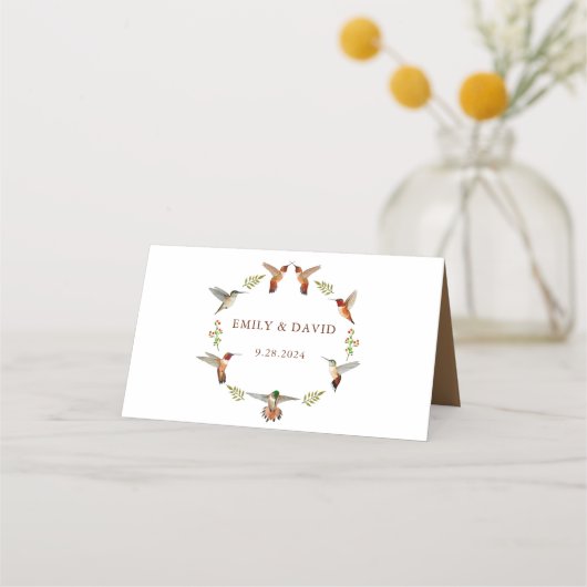 Carte De Placement Mariage des colibris roux (Dos)