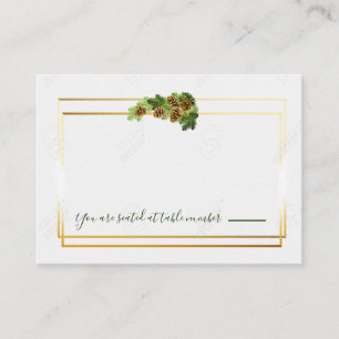 Carte De Placement Mariage des cônes de pin d'hiver