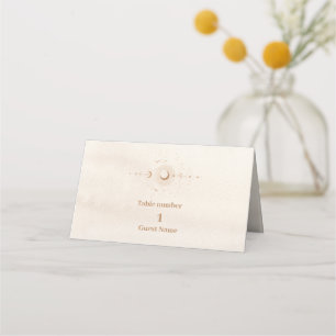 Carte De Placement Mariage des étoiles célestes d'or mystique