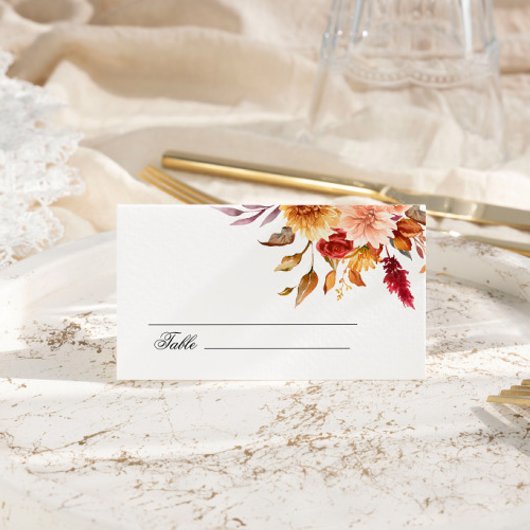 Carte De Placement Mariage des fleurs d'automne
