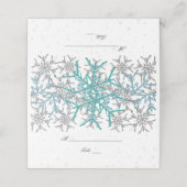 Carte De Placement Mariage des flocons de neige en argent d'hiver (Extérieur déplié)