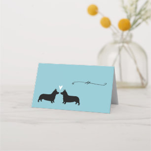 Carte De Placement Mariage des silhouettes de corgi gallois de Pembro