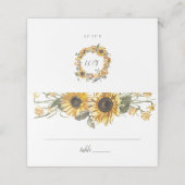 Carte De Placement Mariage des tournesols d'été (Extérieur déplié)