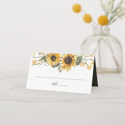 Carte De Placement Mariage des tournesols d'été (Devant)