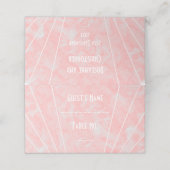 Carte De Placement Mariage design Art déco en marbre rose (Extérieur déplié)