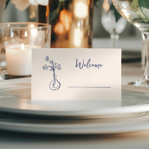 Carte De Placement Mariage Dessin à la Main Gribouillage Fantaisiste