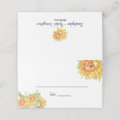 Carte De Placement Mariage d'été Sunflowers Escort Carte Place (Extérieur déplié)