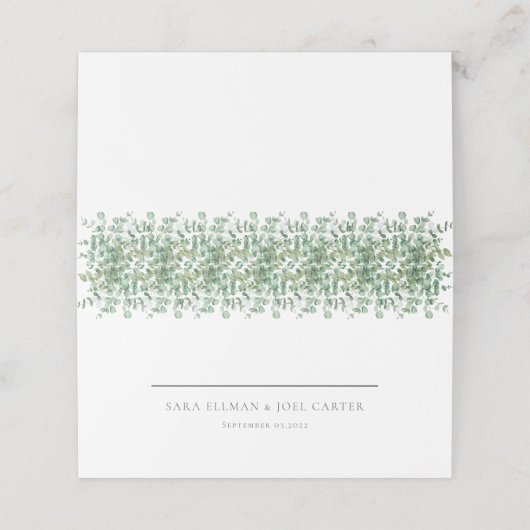 Carte De Placement Mariage d'eucalyptus (Extérieur déplié)