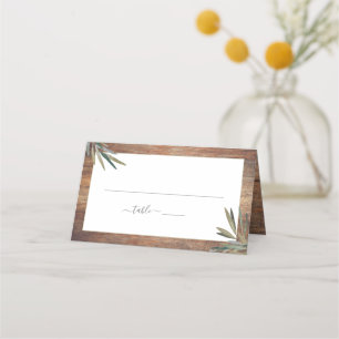 Carte De Placement Mariage d'herbe botanique rustique