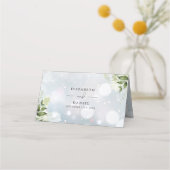 Carte De Placement Mariage d'hiver à la verdure rustique (Dos)