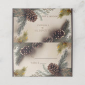 Carte De Placement Mariage d'hiver Cônes de pin Aiguilles de pin (Extérieur déplié)