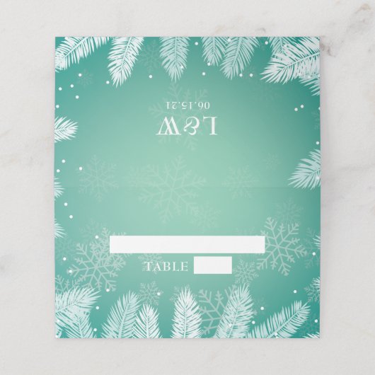 Carte De Placement Mariage d'hiver élégant (Extérieur déplié)