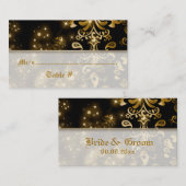 Carte De Placement Mariage d'hiver en or noir (Devant / Derrière)