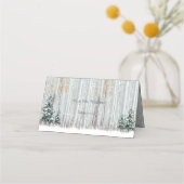 Carte De Placement Mariage d'hiver Pins de Birch Blanche Neige (Dos)