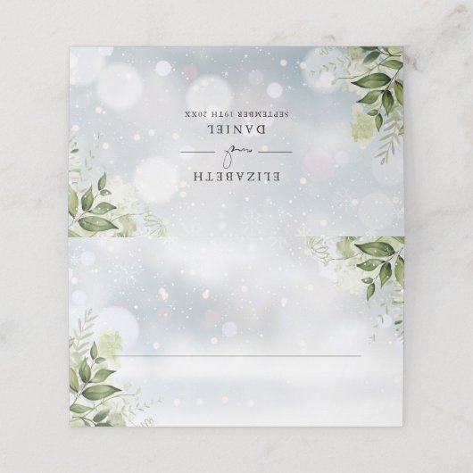 Carte De Placement Mariage d'hiver rustique (Extérieur déplié)