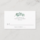 Carte De Placement Mariage d'huile d'or géométrique Eucalyptus (Devant)