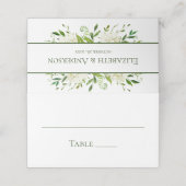 Carte De Placement Mariage d'hydrangées blanches (Extérieur déplié)