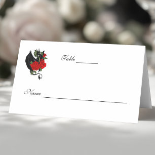 Carte De Placement Mariage d'Imaginaire Black Dragon Red Roses