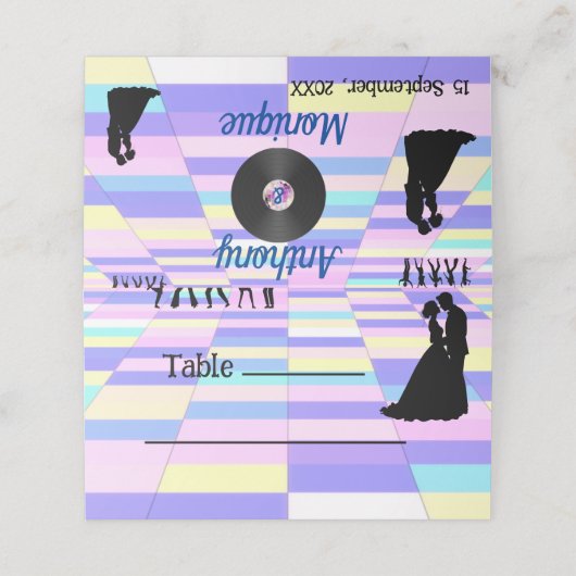 Carte De Placement Mariage Disco personnalisable (Extérieur déplié)