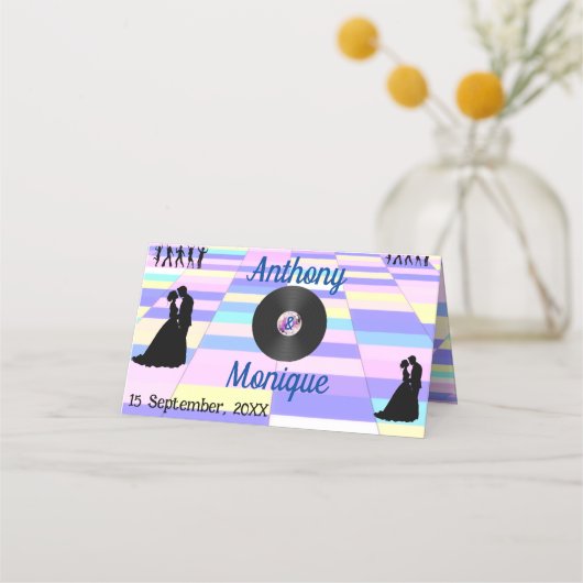 Carte De Placement Mariage Disco personnalisable (Dos)