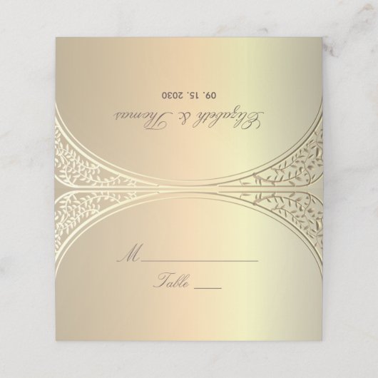Carte De Placement Mariage d'or classique (Extérieur déplié)