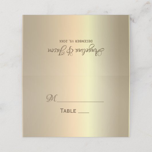 Carte De Placement Mariage d'or Faux (Extérieur déplié)