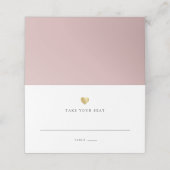 Carte De Placement Mariage d'or moderne élégante Table Blush Place Ca (Extérieur déplié)