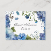 Carte De Placement Mariage du budget floral de Bohême bleu violet (Devant)