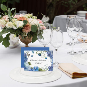Carte De Placement Mariage du budget floral de Bohême bleu violet