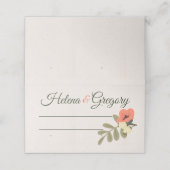 Carte De Placement Mariage du jardin floral (Extérieur déplié)
