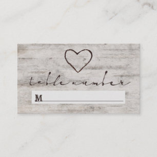 Carte De Placement Mariage du siège de l'ailier sculpté Numéro de tab