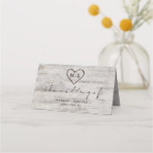 Carte De Placement Mariage du siège de l'ailier sculpté Numéro de tab (Dos)