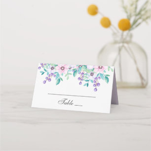 Carte De Placement Mariage d'un jardin fleuri rose et pourpre