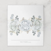 Carte De Placement Mariage Dusty Blue Floral Elegant Aquarelle Table (Extérieur déplié)