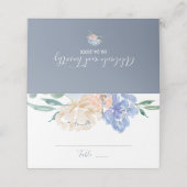 Carte De Placement Mariage Dusty Blue Florals (Extérieur déplié)