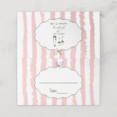 Carte De Placement Mariage écriture manuscrite rayures fantaisistes (Extérieur déplié)